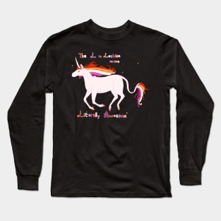 Literally Awesome Lesbian Unicorn Long Sleeve T-Shirt